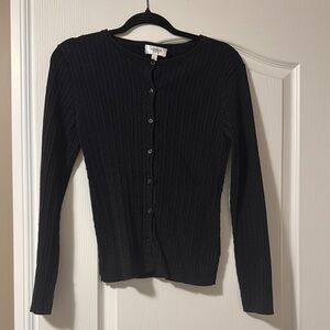 Jones Sport Black Button-Up Cardigan